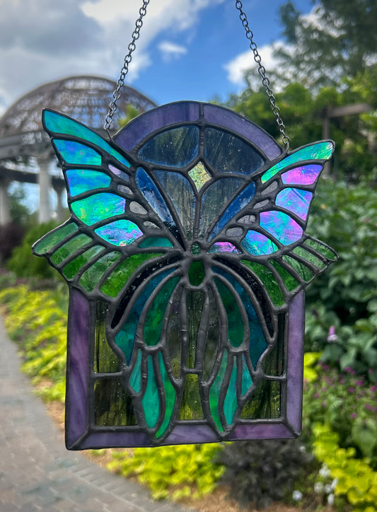 Stained Glass Dark Butterfly Faerie
