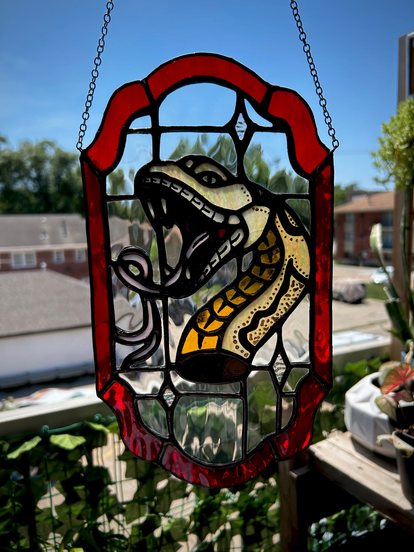Stained Glass Traditional Snake