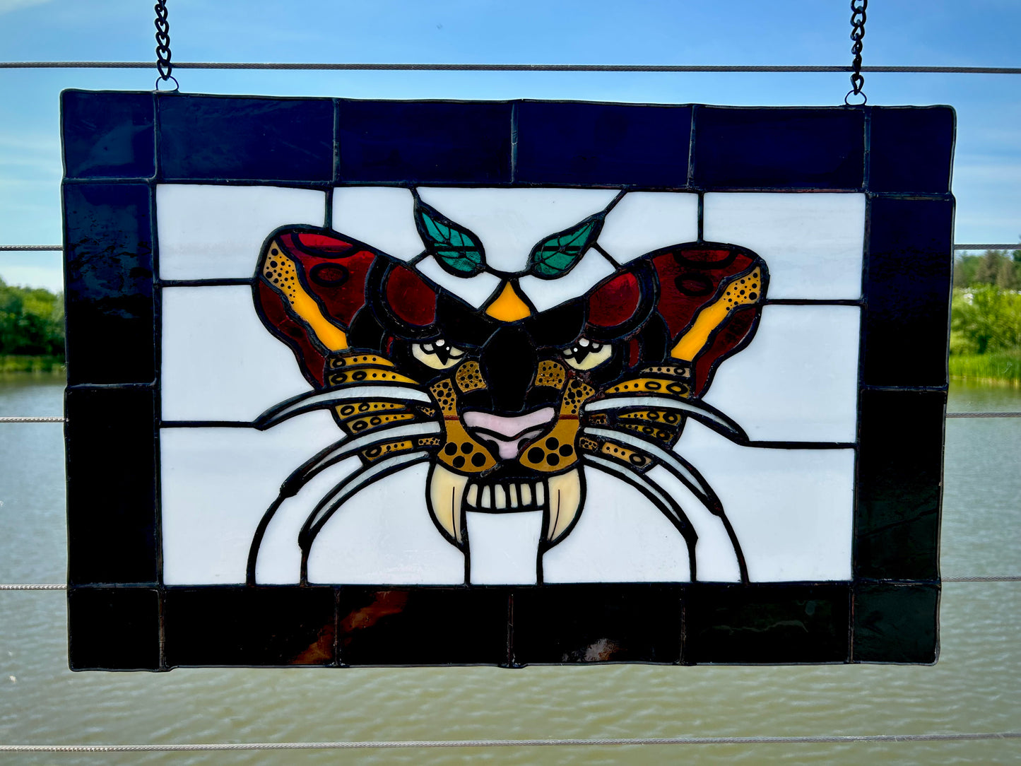 Stained Glass Traditional Styled Tiger Moth
