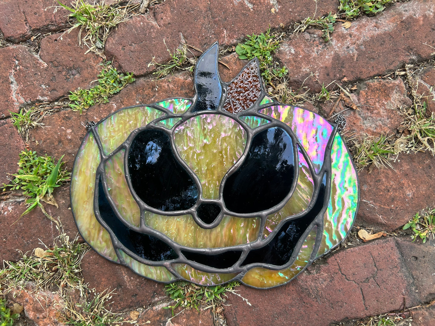 Large Stained Glass Pumpkin
