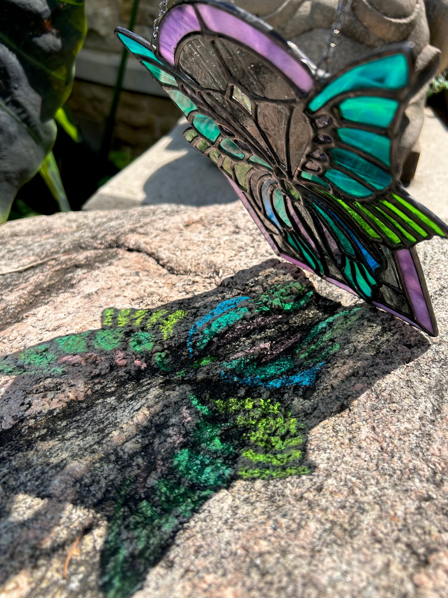 Stained Glass Dark Butterfly Faerie