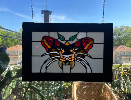 Stained Glass Traditional Styled Tiger Moth
