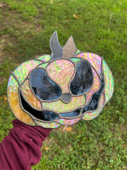 Large Stained Glass Pumpkin